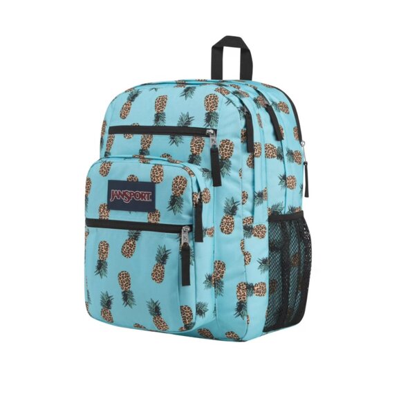 JanSport Big Student Blue Notebook Carrying Backpack Leopard Pineapple 15" - Picture 15 of 16